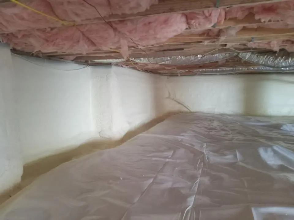 Crawl space encapsulation with closed-cell spray foam for Attic Insulation in Orosi